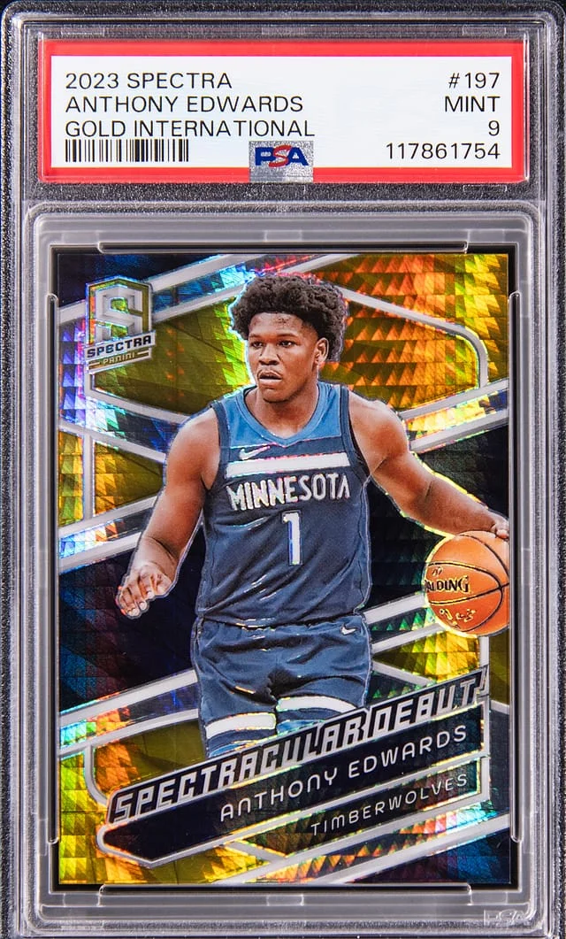 2023-24 Panini Spectra Anthony Edwards Gold International #197 card image