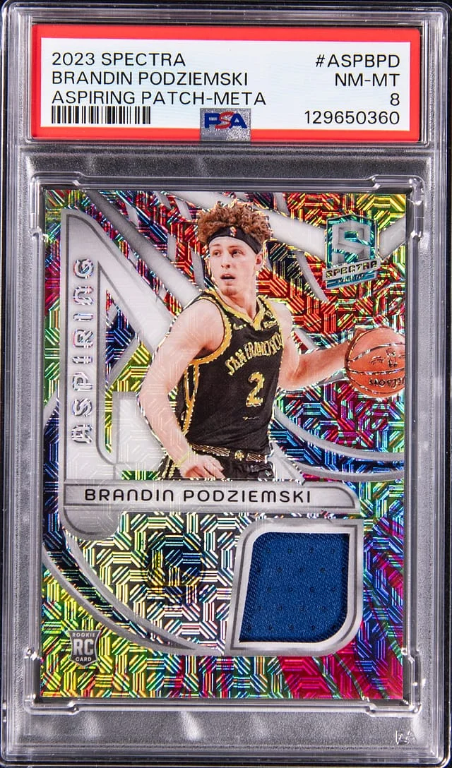 2023-24 Panini Spectra Brandin Podziemski Aspiring Patch Meta #ASP-BPD card image