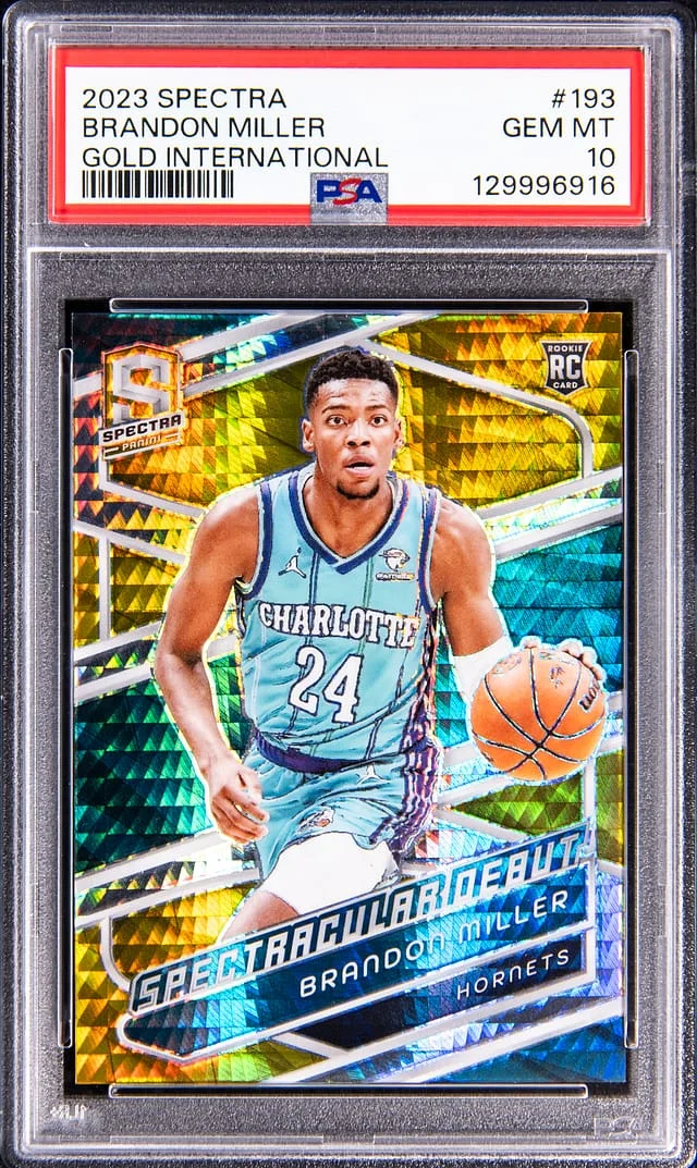 2023-24 Panini Spectra Brandon Miller Gold International #193 card image