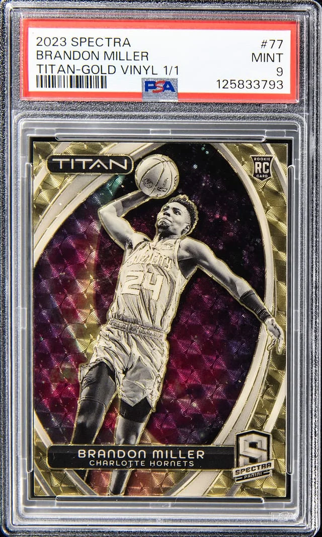 2023-24 Panini Spectra Brandon Miller Titan Gold Vinyl #77 card image