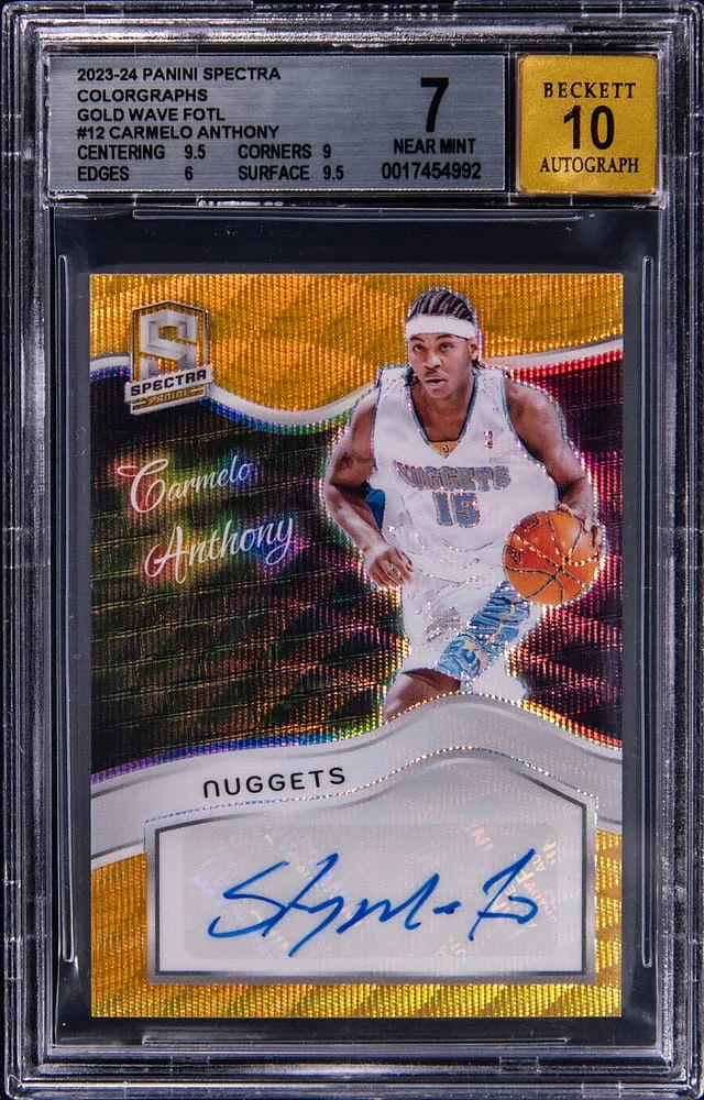 2023-24 Panini Spectra Carmelo Anthony Colorgraphs Gold Wave FOTL #12 card image
