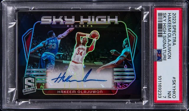 2023-24 Panini Spectra Hakeem Olajuwon Sky High Signature #SKy-HKO card image