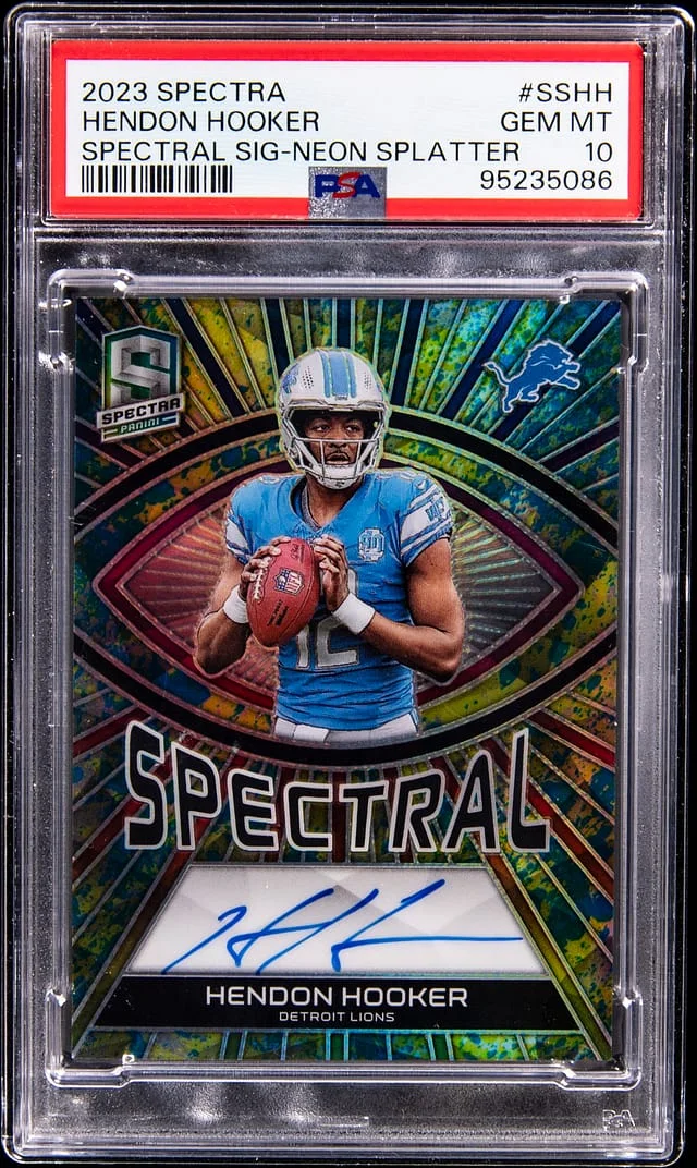 2023-24 Panini Spectra Hendon Hooker Spectral Signature Neon Splatter #SS-HH card image