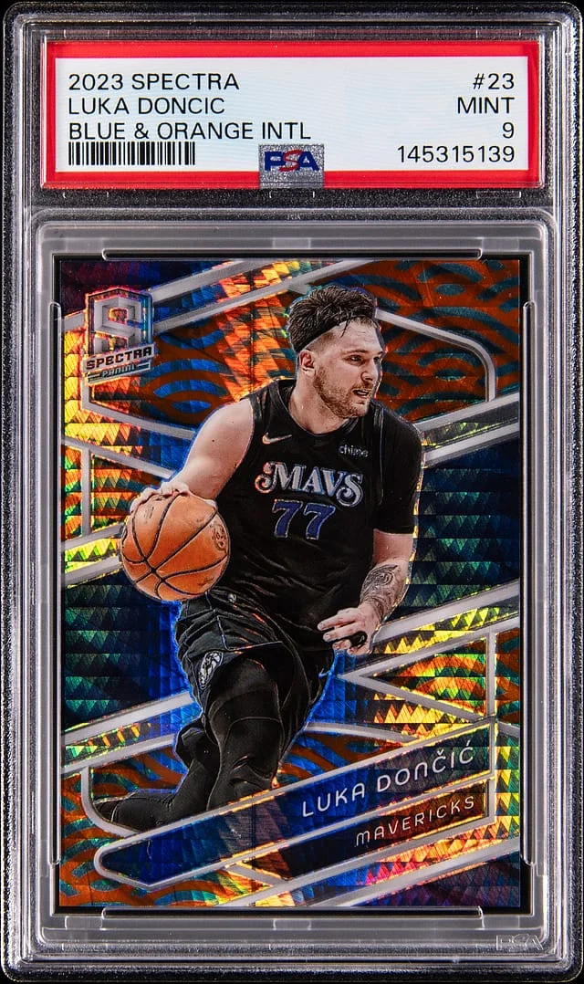 2023-24 Panini Spectra Luka Doncic Blue/Orange International #23 card image