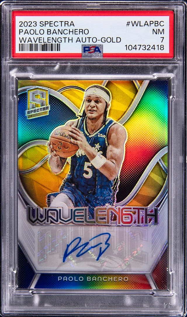 2023-24 Panini Spectra Paolo Banchero Wavelength Autograph Gold #WLA-PBC card image
