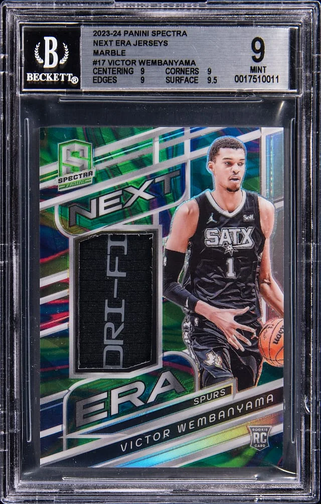 2023-24 Panini Spectra Victor Wembanyama Next Era Memorabilia Marble #NEX-VIC card image