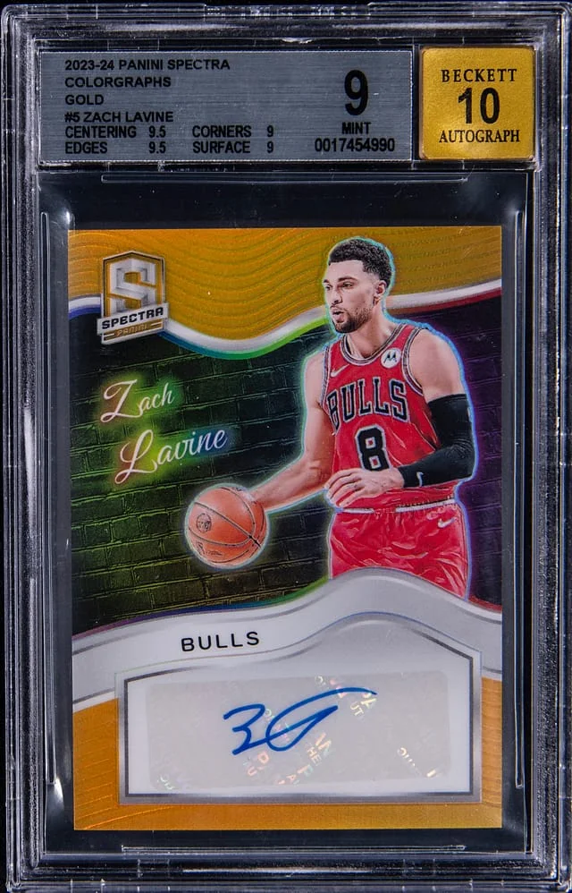 2023-24 Panini Spectra Zach Lavine Colorgraphs Gold #CG-ZLV card image