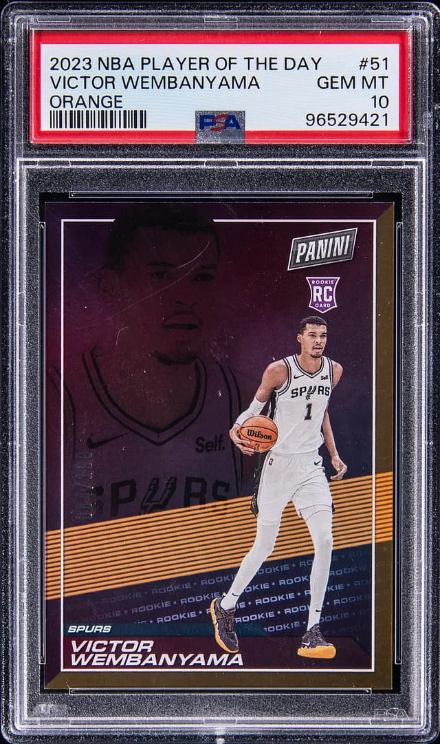2023-24 Panini Victor Wembanyama NBA Player Of The Day Orange #51 card image