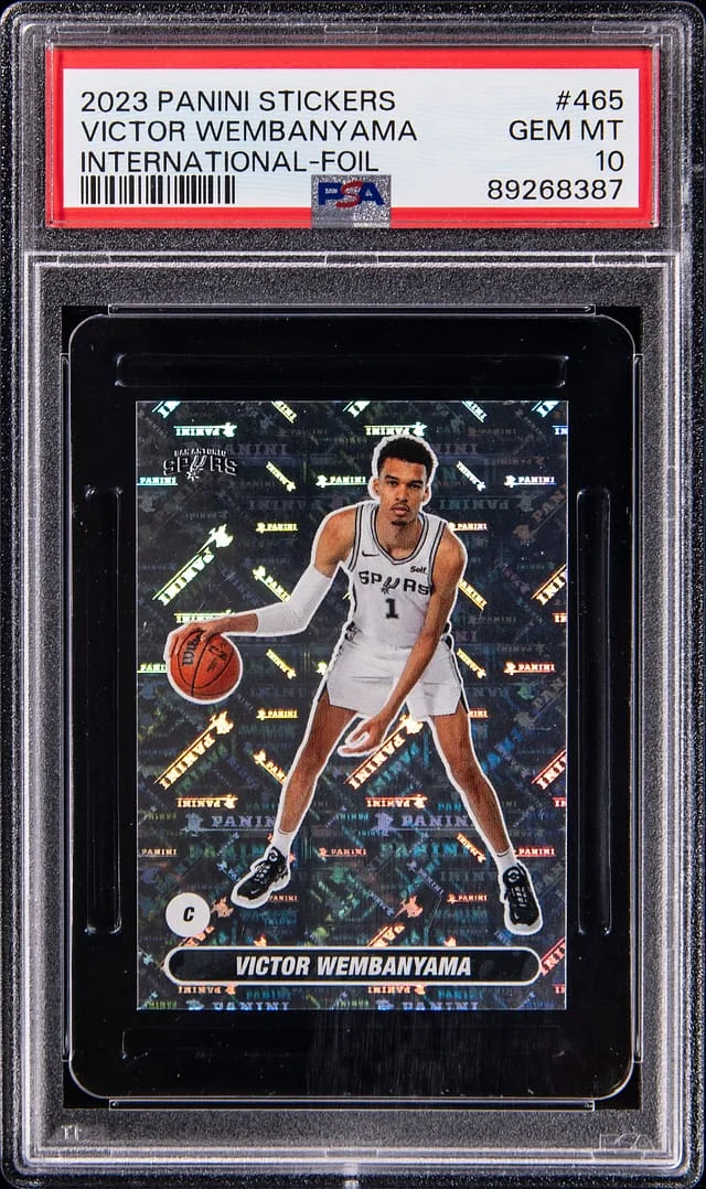 2023-24 Panini Victor Wembanyama Sticker Stickers International Foil #465 card image