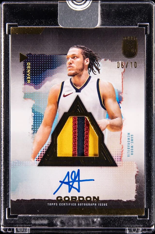 2023-24 Topps Aaron Gordon 3 Relic Autographs Prime Gold #RP-AG card image
