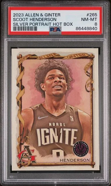 2023-24 Topps Allen & Ginter Scoot Henderson Silver Portrait Hot Box #265 card image
