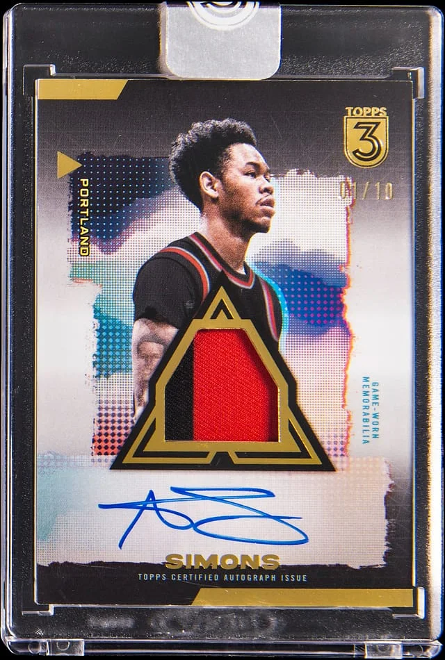 2023-24 Topps Anfernee Simons 3 Relics Autographs Prime #RP-AS card image