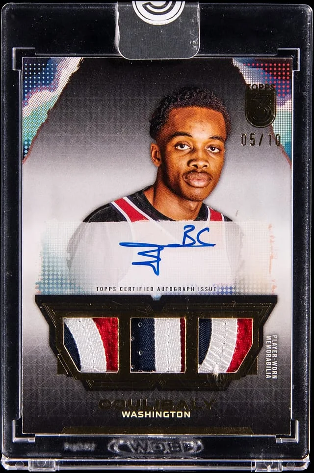 2023-24 Topps Bilal Coulibaly 3 Triple Relics Autographs #TRA-BC card image