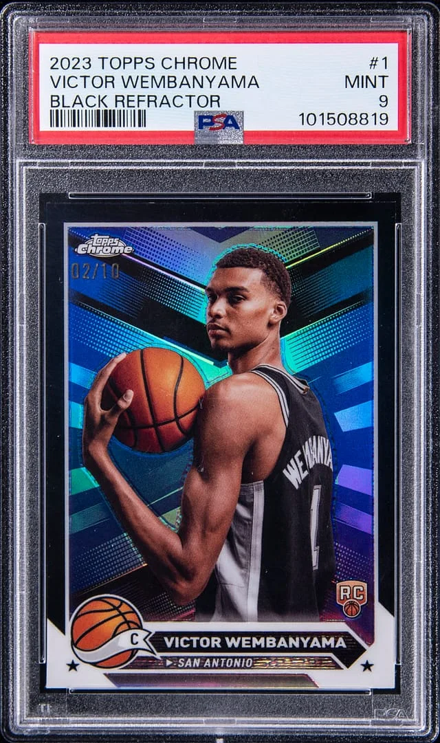 2023-24 Topps Chrome Black Victor Wembanyama Refractor #1 card image