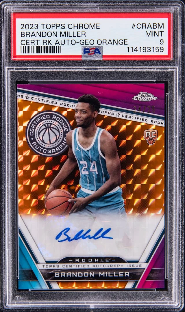 2023-24 Topps Chrome Brandon Miller Certified Autogrsph Geometric Orange #CRA-BM card image