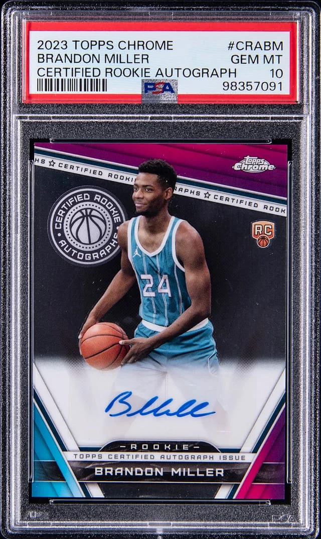2023-24 Topps Chrome Brandon Miller Certified Autograph #CRABM card image