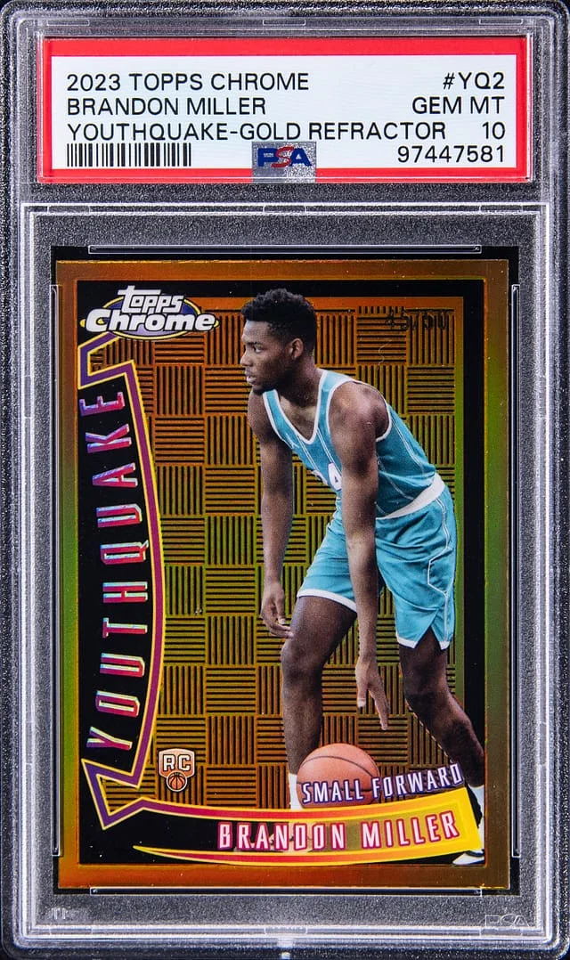 2023-24 Topps Chrome Brandon Miller Youthquake Gold Refractor #YQ-2 card image