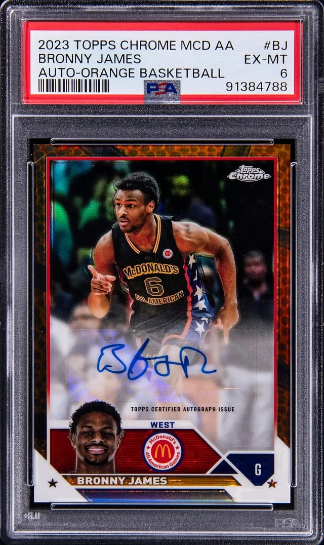 2023-24 Topps Chrome Bronny James McDonald's All American Autograph Orange #CA-BJ card image