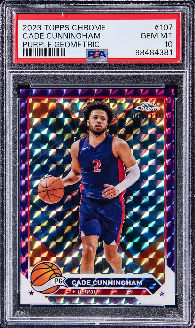 2023-24 Topps Chrome Cade Cunningham Purple Geometric #107 card image