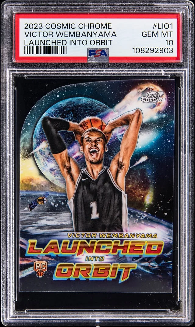 2023-24 Topps Chrome Cosmic Victor Wembanyama Chrome Launched Into Orbit #LIO-1 card image