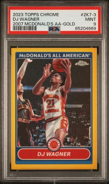2023-24 Topps Chrome D.J. Wagner 2007 McDonald's All-American Gold #2K7-3 card image