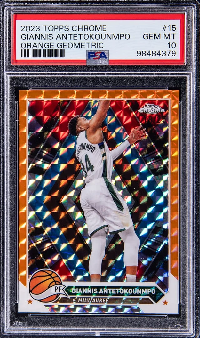 2023-24 Topps Chrome Giannis Antetokounmpo Orange Geometric #15 card image