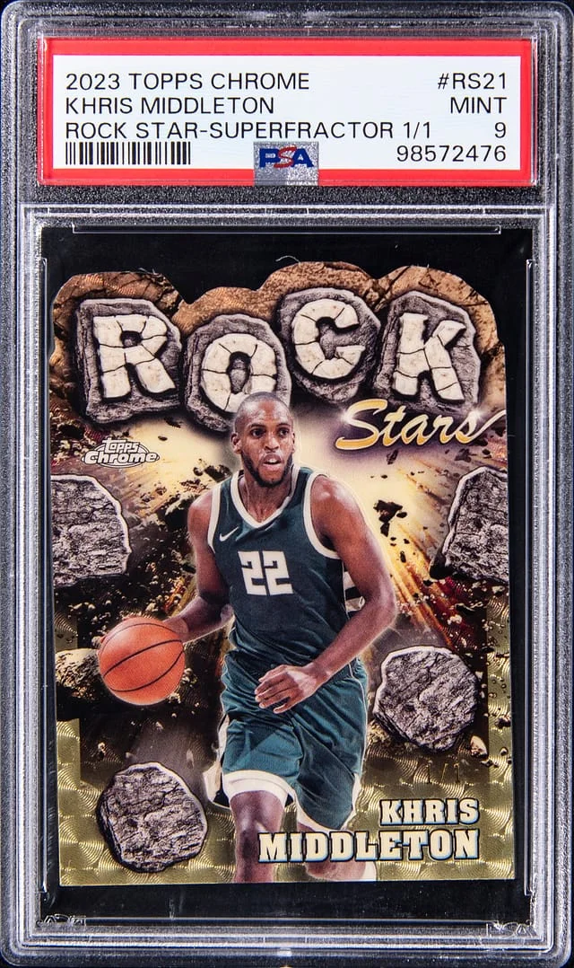 2023-24 Topps Chrome Khris Middleton Rock Star SuperFractor #RS-21 card image
