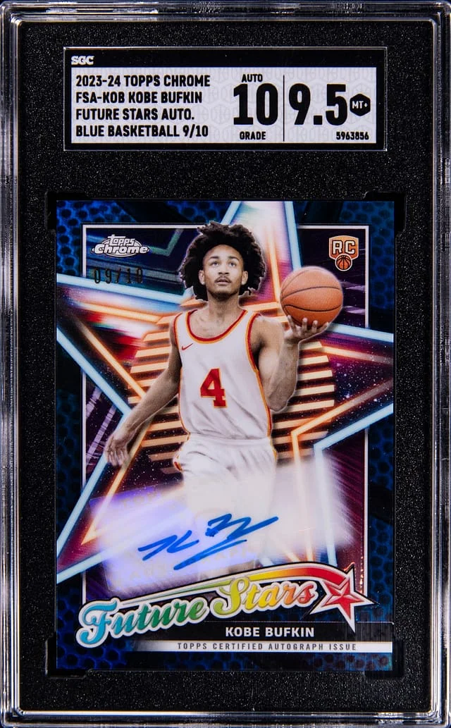 2023-24 Topps Chrome Kobe Bufkin Futures Stars Autograph Blue Basketball Refractor #FSA-KOB card image