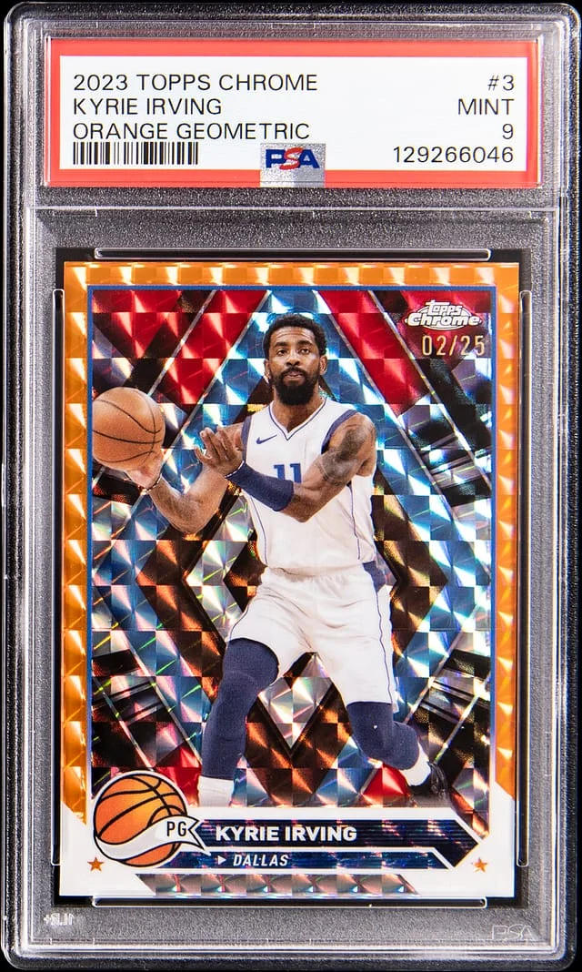 2023-24 Topps Chrome Kyrie Irving Orange Geometric Refractor #3 card image
