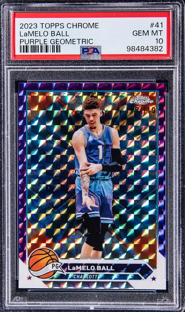 2023-24 Topps Chrome LaMelo Ball Purple Geometric #41 card image