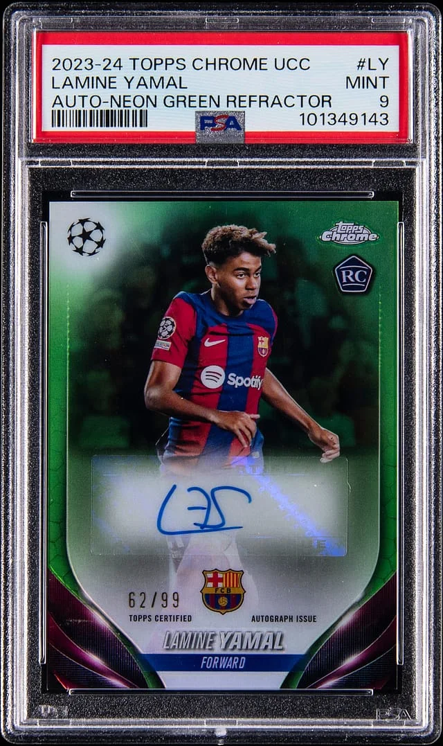 2023-24 Topps Chrome Lamine Yamal UCC Autograph Toppsfractor #CA-LY card image
