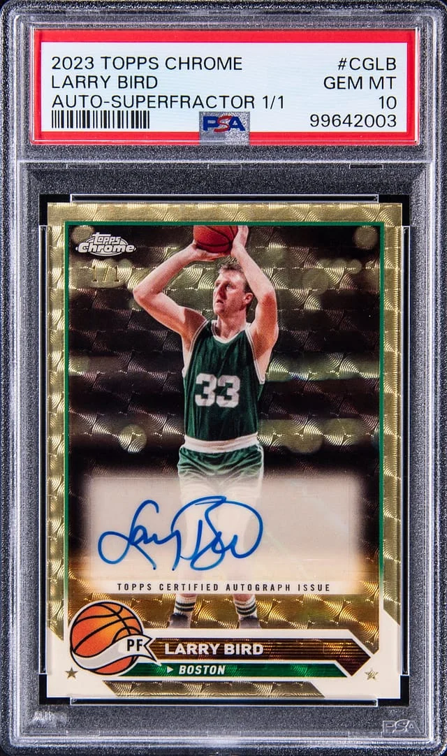 2023-24 Topps Chrome Larry Bird Autograph SuperFractor #CG-LB card image