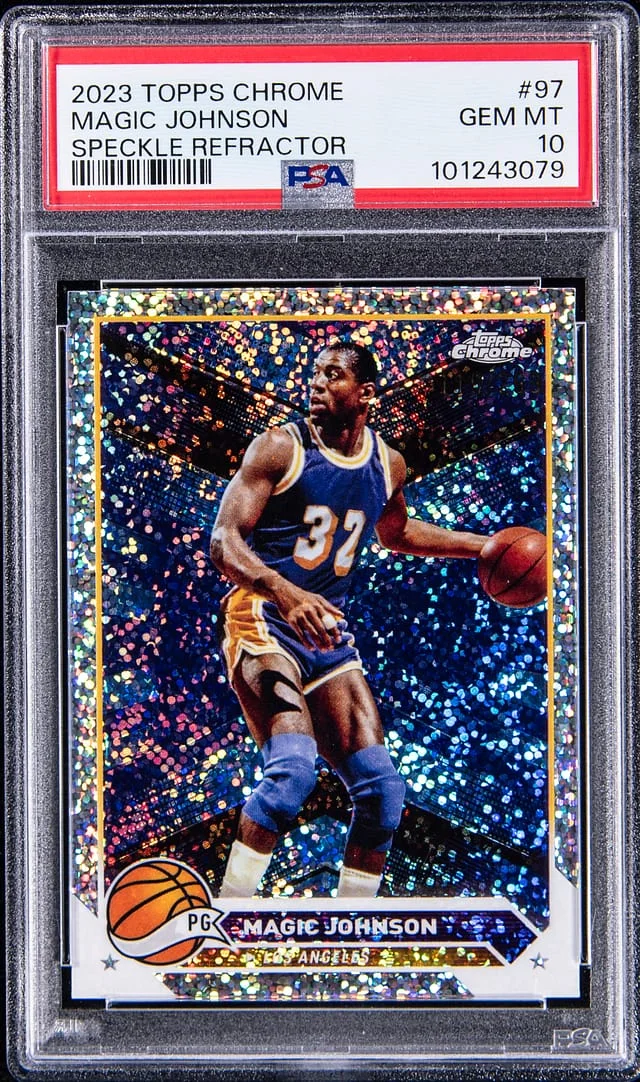2023-24 Topps Chrome Magic Johnson Speckle Refractor #97 card image