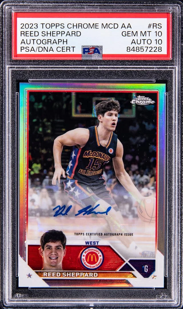 2023-24 Topps Chrome Reed Sheppard McDonalds All American Autograph #CA-RS card image