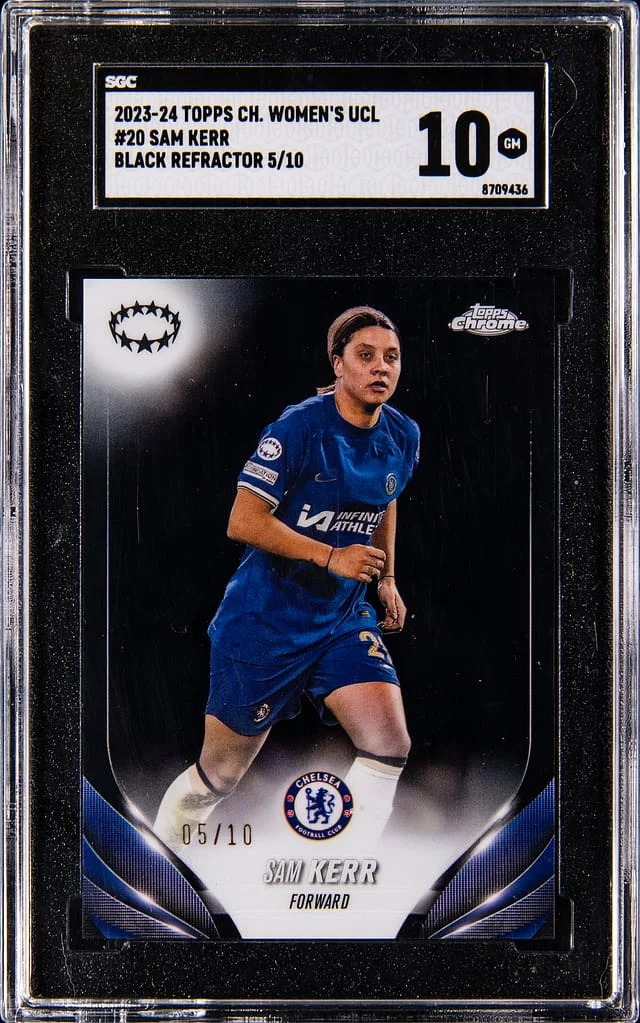 2023-24 Topps Chrome Sam Kerr Women's UCL Black Refractor #20 card image