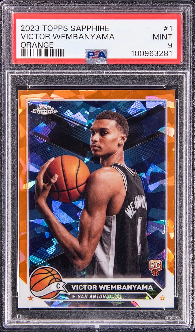 2023-24 Topps Chrome Sapphire Victor Wembanyama Orange Refractor #1 card image