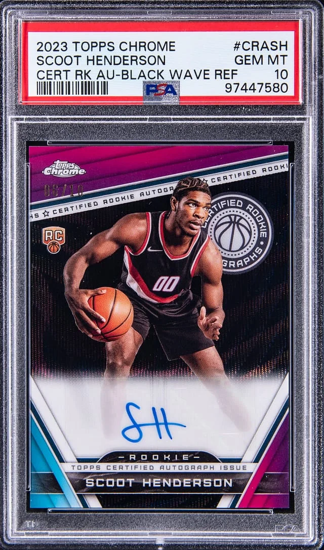 2023-24 Topps Chrome Scoot Henderson Certified Autograph Issue Black Wave Refractor #CRA-SH card image