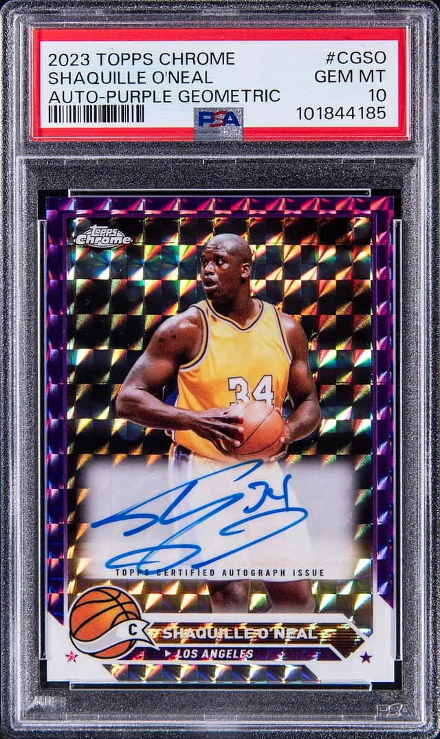 2023-24 Topps Chrome Shaquille O'Neal Autograph Purple Geometric #CG-SO card image