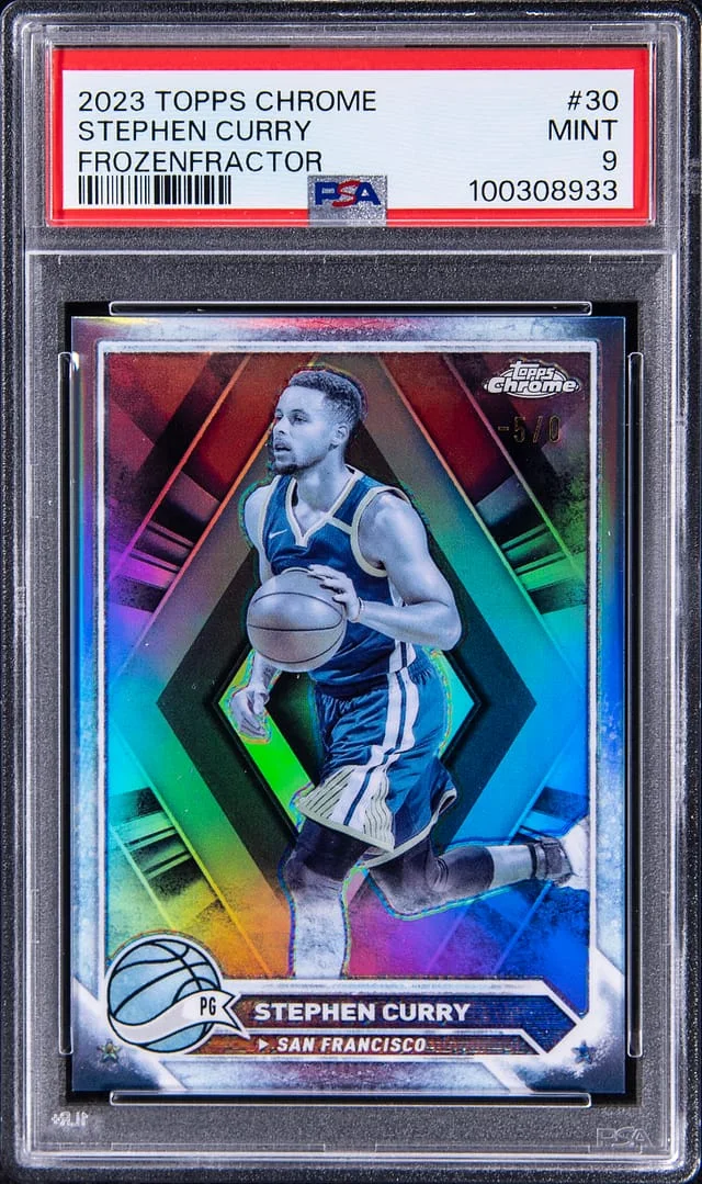 2023-24 Topps Chrome Stephen Curry (#-5/0) FrozenFractor #30 card image