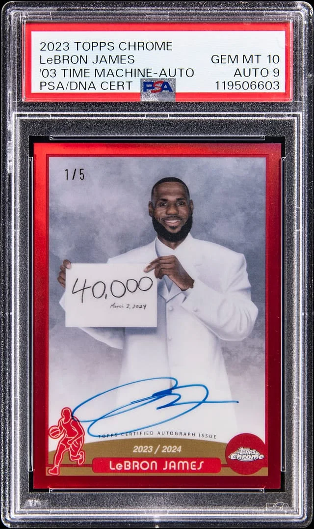 2023-24 Topps Chrome Time Machine Autographs LeBron James #2003-04 card image