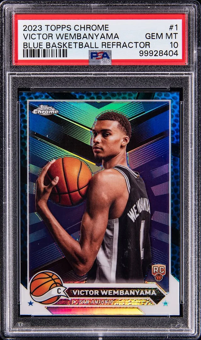 2023-24 Topps Chrome Victor Wembanyama Red Geometric Refractor #1 card image