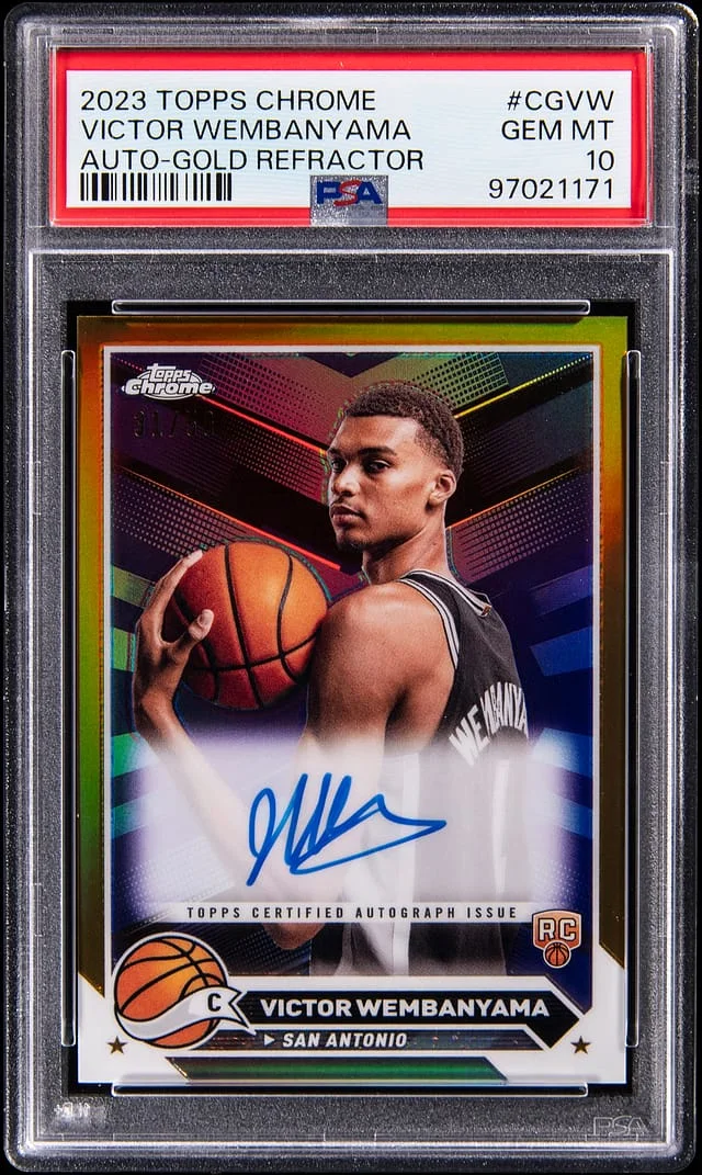 2023-24 Topps Chrome Victor Wembanyama Autographs Gold Refractor #CG-VW card image