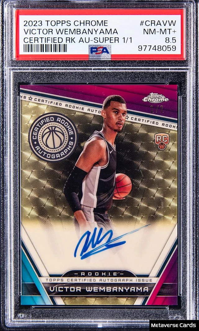 2023-24 Topps Chrome Victor Wembanyama Certified Autographs SuperFractor #CRA-VW card image