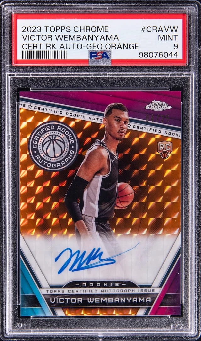 2023-24 Topps Chrome Victor Wembanyama Certified Autograph-Geometric Orange #CRAVW card image