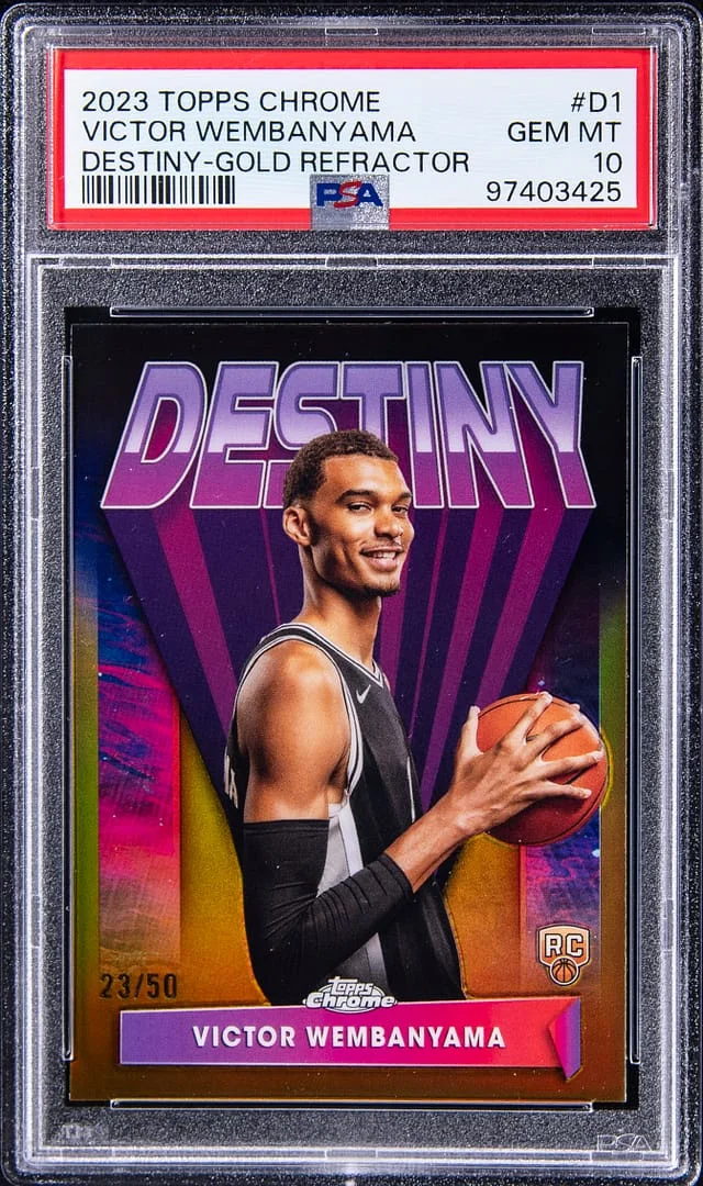 2023-24 Topps Chrome Victor Wembanyama Destiny Gold Refractor #D-1 card image