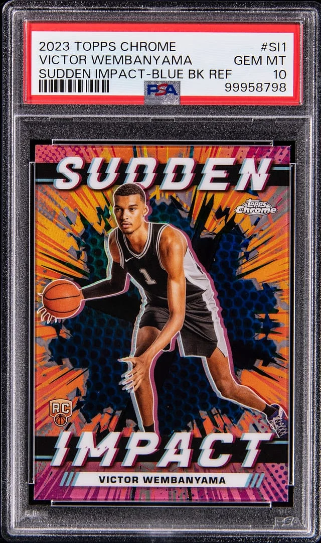 2023-24 Topps Chrome Victor Wembanyama Sudden Impact Blue Basketball #SI-1 card image