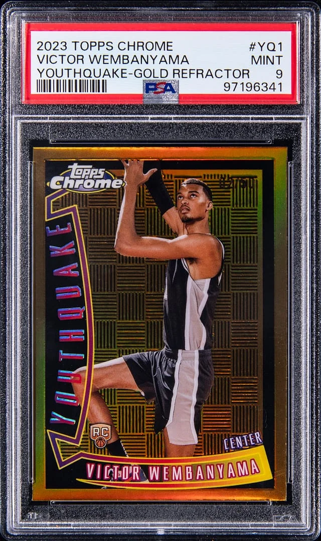 2023-24 Topps Chrome Victor Wembanyama Youthquake Gold Refractor #YQ1 card image