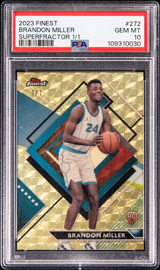 2023-24 Topps Finest Brandon Miller SuperFractor, Rare #272 card image