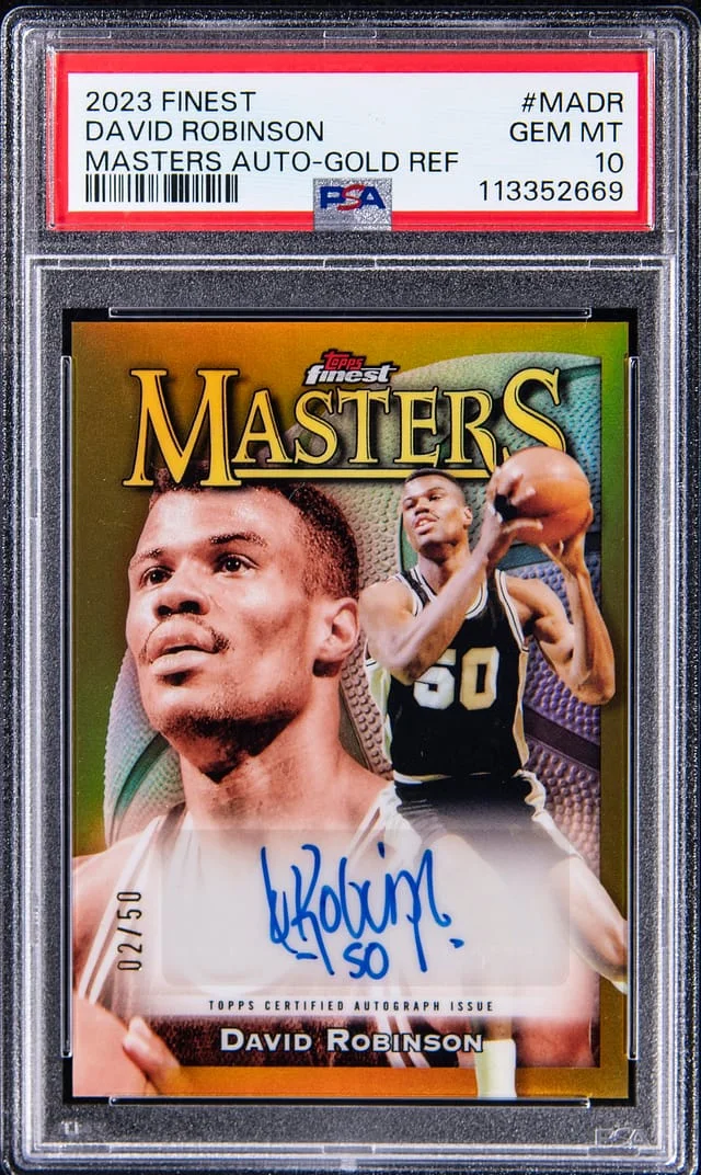 2023-24 Topps Finest David Robinson Masters Autograph Gold Refractor #MA-DR card image