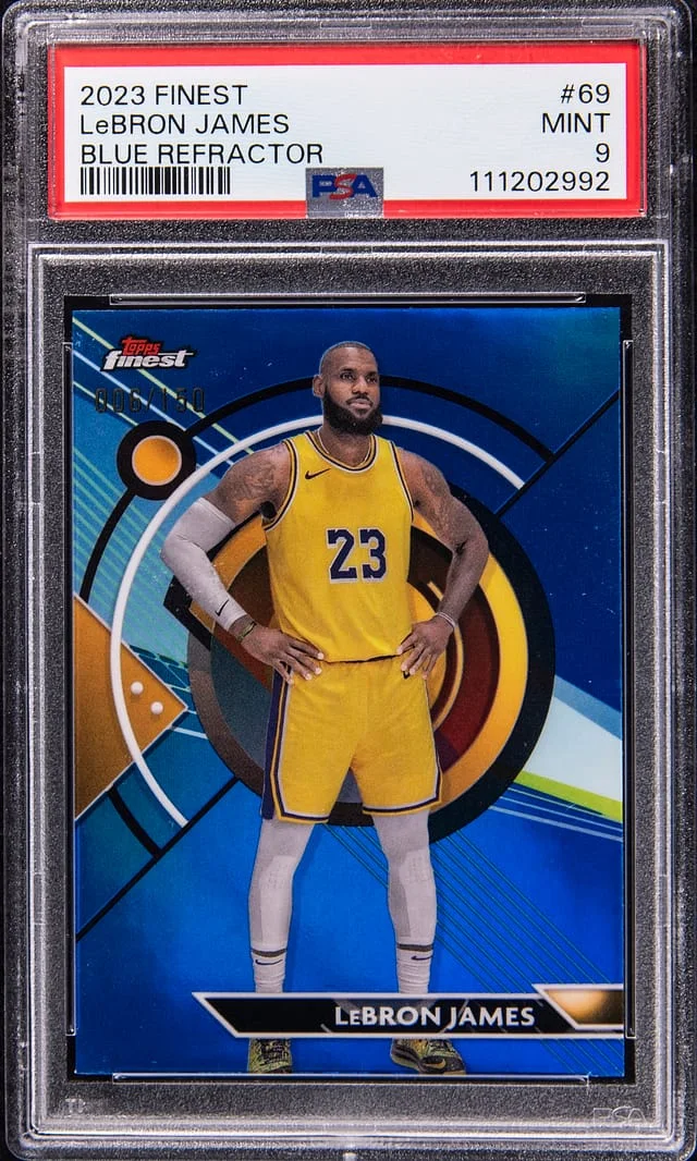 2023-24 Topps Finest LeBron James Blue Refractor #69 card image